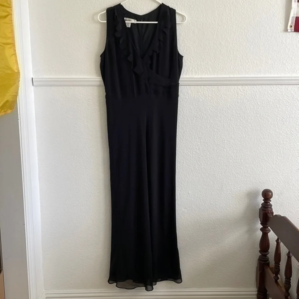 David Warren NY 100% silk elegant black dress